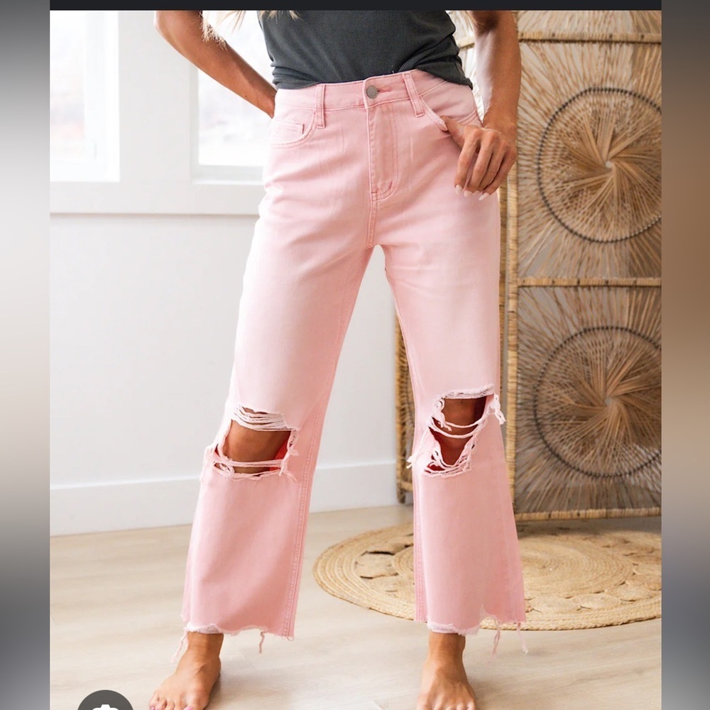 Old Navy | Powder Pink‎ Distressed Boyfriend Jeans | Women’s 6